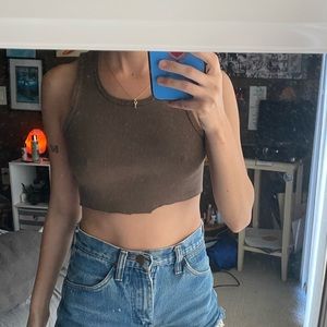 brandy melville brown tank